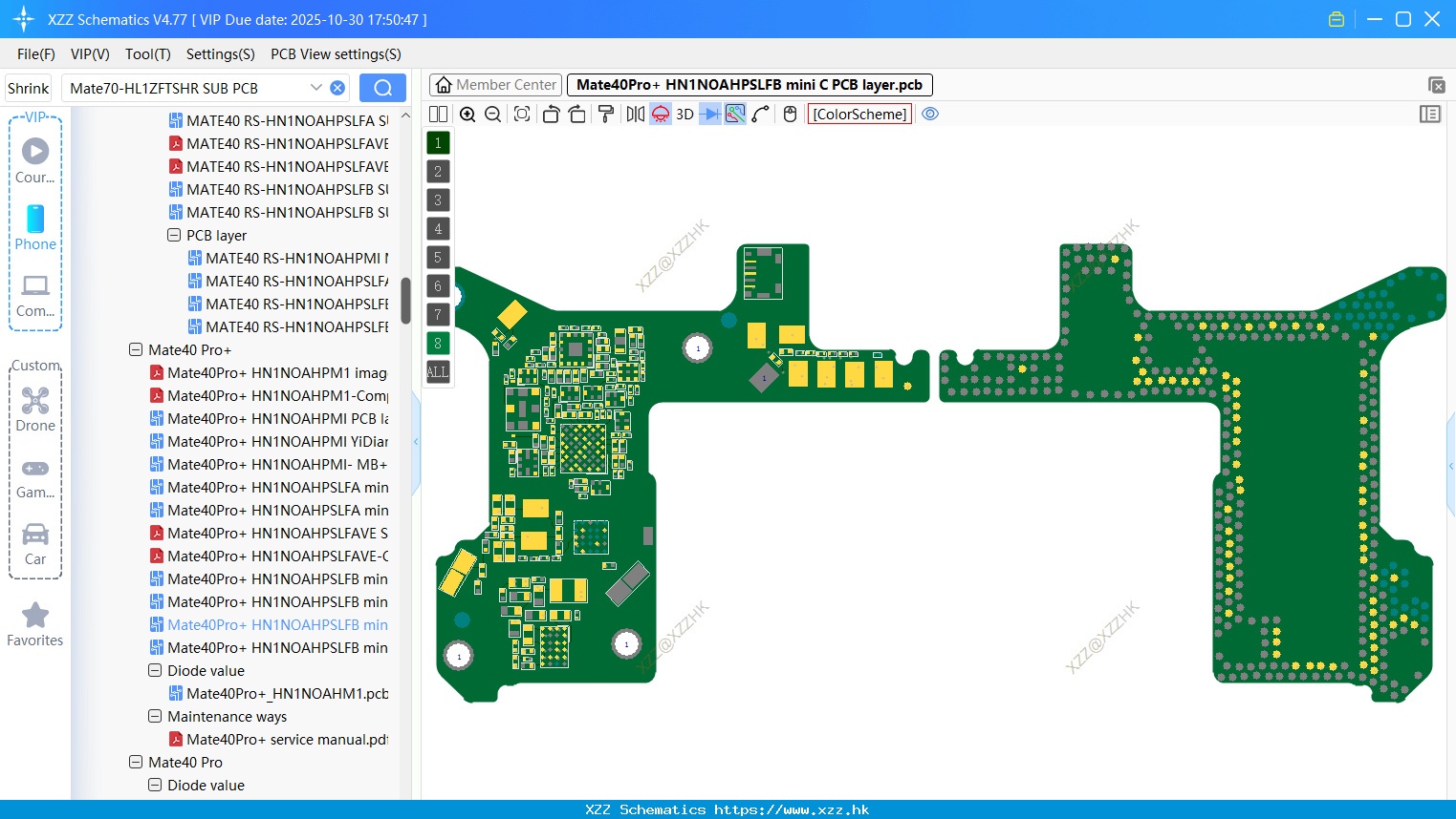 Huawei Mate40Pro+ HN1NOAHPSLFB Mini C PCB Layer